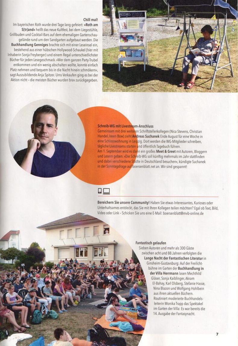 Andreas Suchanek im Börsenblatt 33 vom August 2018 - www.andreassuchanek.de